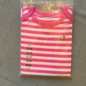 NWT Masters Exclusive Pink and White Stripe Short Sleeve Onesie 18-24 months